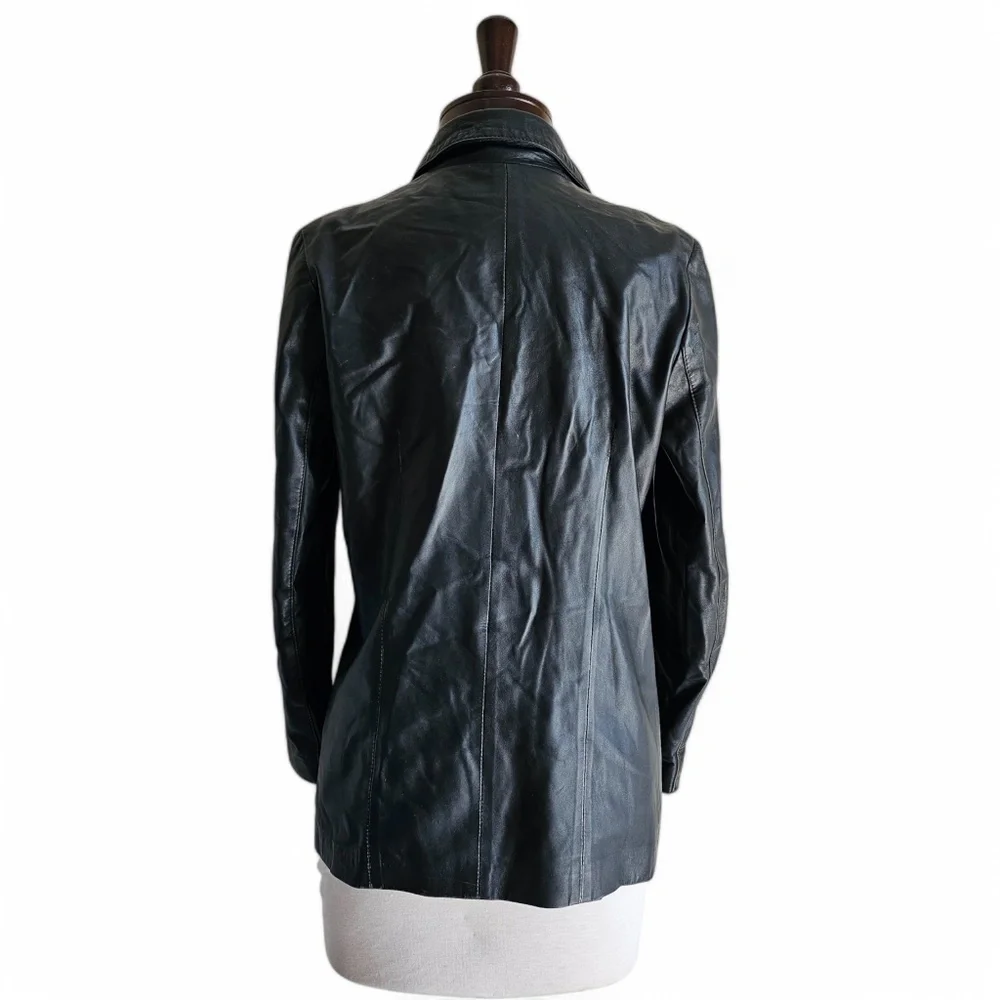 MDL Vintage Italian Leather Jacket – Women’s Size 42 (Fits Like Medium) – Black - Picture 4 of 9